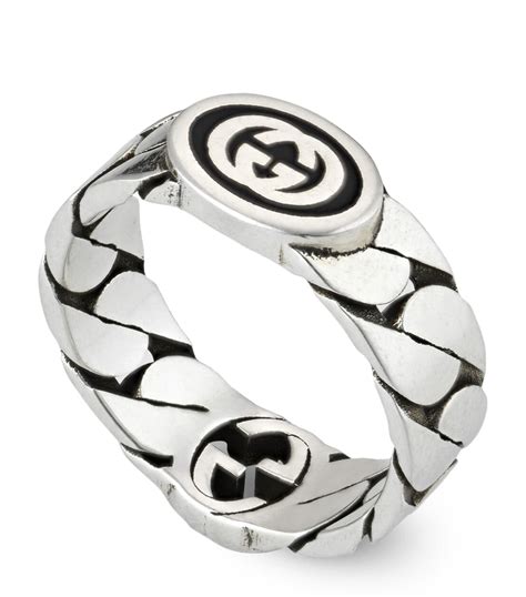 gucci interlocking g charm ring silver|gucci interlocking g silver ring.